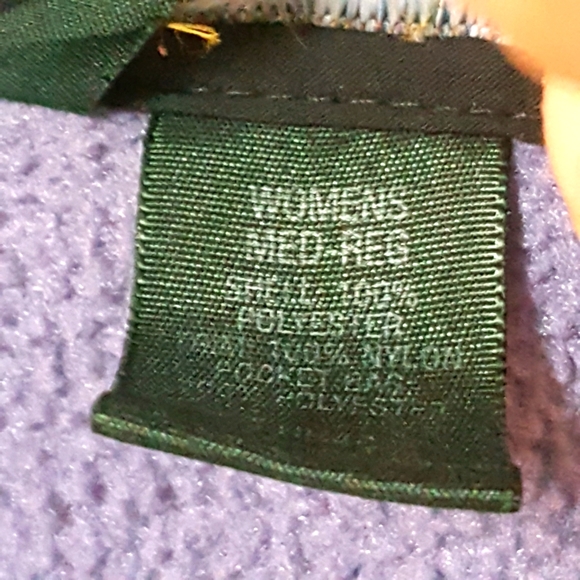 M 90'S VINTAGE LL BEAN 1/4 ZIP LAVENDER FLEECE PULLOVER W/ POCKETS &WAIST SINCH - Picture 9 of 9